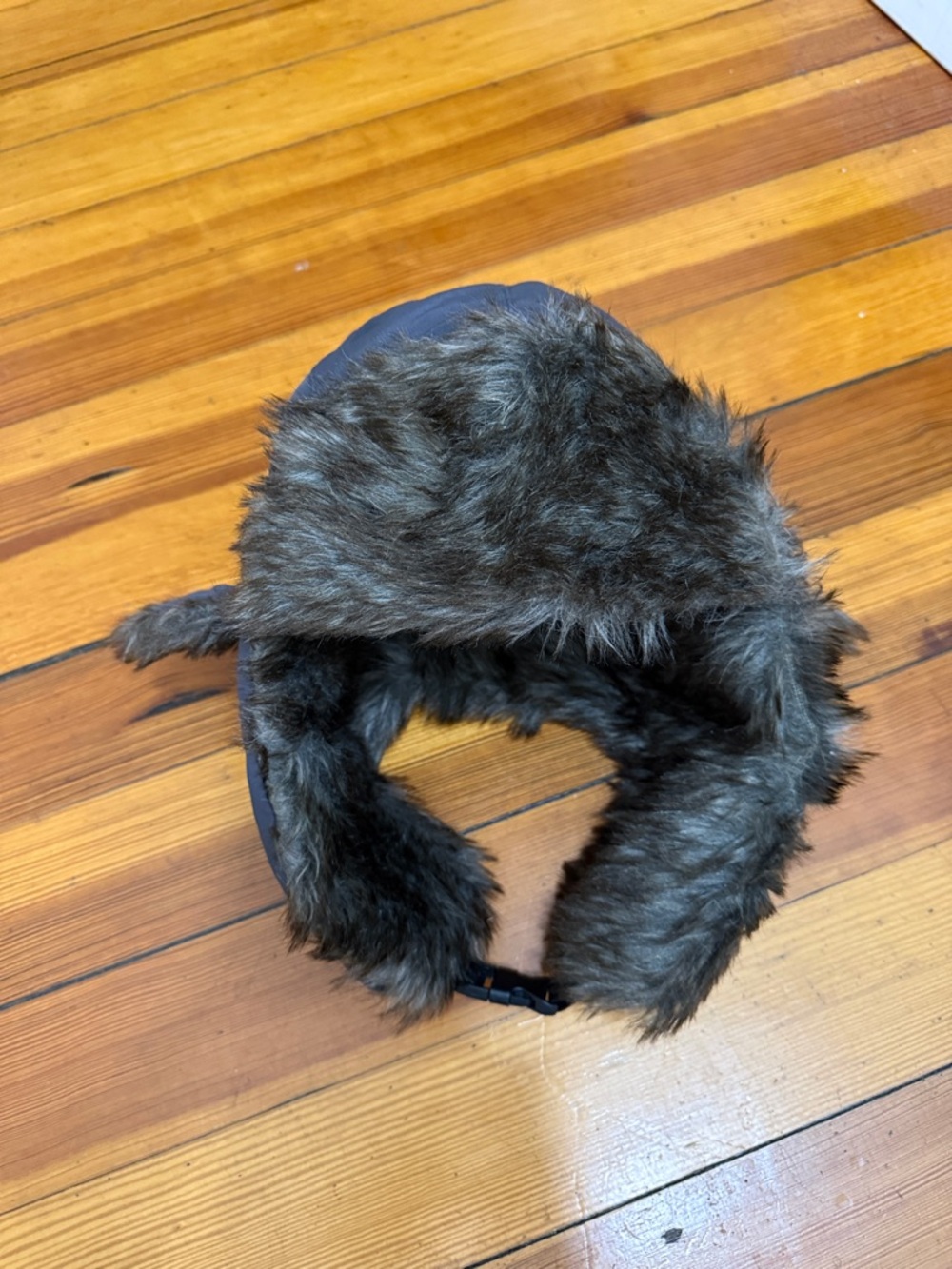 Kids Faux Fur Aviator Hat in Dark Brown